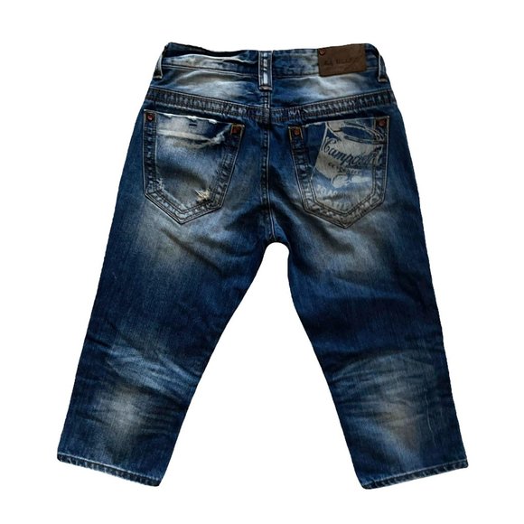 Rare Andy Warhol Campbell's Soup Distressed Capris 28 18 Hard to Find - Picture 6 of 9